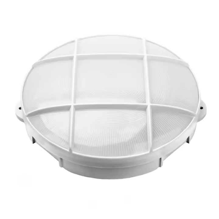 IluminaShop - Plafon de Exterior LED Redondo Blanco con Rejilla IP65 - 1