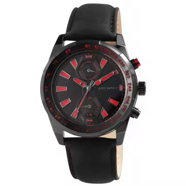 Reloj Just® Hombre com Bracelete em Pele Genuína - 1