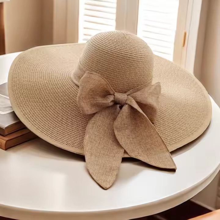 Sombrero De Paja Para Mujer Con Gran Alero De Verano Protección Solar Moda Y Versatilidad Con Lazo Hebillilla Sombrero De Playa - 1