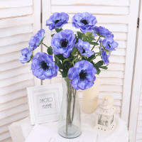 3 Cabezas De Anefoma Poppa Flores Artificiales De Seda Larga Rama Decoración Para Fiesta De Boda Navidad Hogar Wreath Mesa Jardín DIY - details 0