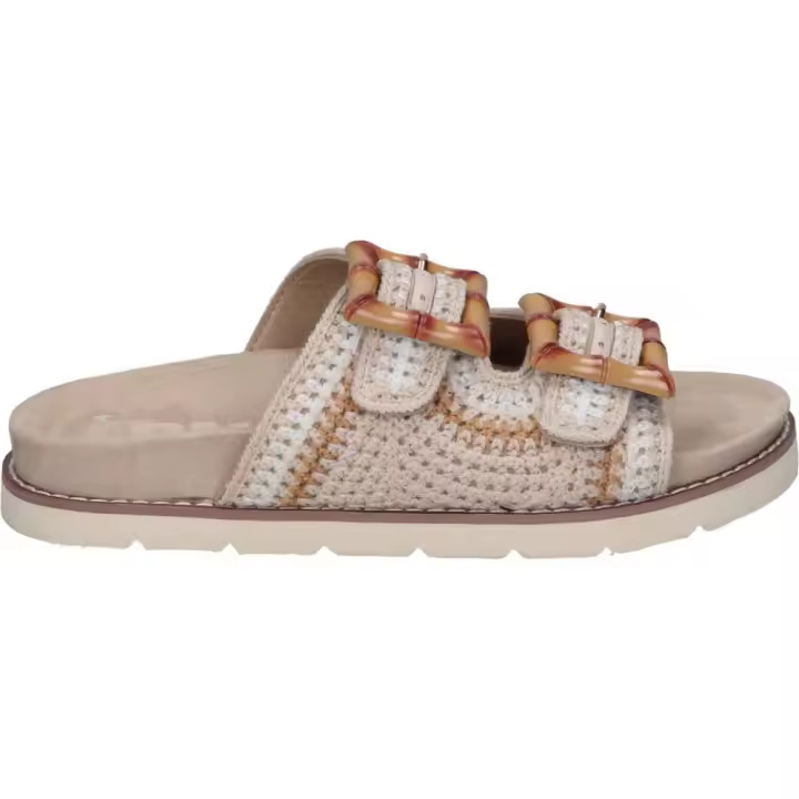 D’ANGELA | Sandalias Planas D’Angela para Mujer – Sandalias en Color Beige y Detalle de Hebillas – Sandalias con Suela Plana y Cómoda – Sin Cierre – Slip On – Modelo DHF28041 - 1