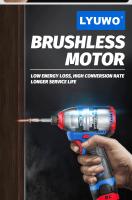 LYUWO Destornillador Eléctrico Sin Alambre De 16V Con Gran Torque De 160N.m Herramienta De Batería Multifuncional Para El Hogar - details 5
