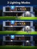 Luz Solar Exterior,400LED Focos Led Exterior Solares 3 Modos, Blanco Frío Impermeable Luces Solares Led exterior Jardin para Seguridad e Iluminación(2 Paquete [Clase de eficiencia energética A ++]) - details 6