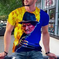 Camiseta De Verano Con Estampado 3D De Freddie Kruger Horror Película Callejera Corta Manga Moda Deportiva Top Casual Para Hombre - details 5