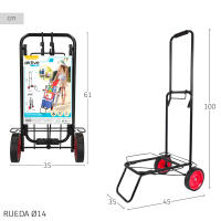 Carro playa plegable Aktive Beach 35x45x100 cm - details 3