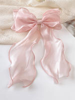 Pinza Para El Cabello De Organza Blanca Con Lazo Flotante Para Mujeres Y Niñas Material De Raya Accesorio De Cabello De Alta Calidad - details 5