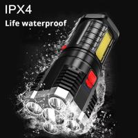 Linternas LED de alta potencia, 5 Led, foco de Camping recargable con luz lateral, 3 modos luces de iluminación para acampar, aventura al aire libre - details 3