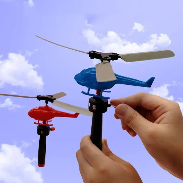 Helicóptero De Línea Pull Juguete Interactivo Educativo Para Niños Juego Al Aire Libre Avión Pequeño Con Cuerda De Arranque - 1