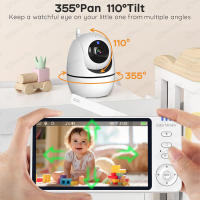 Monitor De Bebé Con Cámara De Vigilancia 720P 5 Pulgadas Pantalla Tamaño Video Intercomunicador De Dos Vías Visión Nocturna Automática Pánico Tilt Zoom - details 4