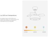 CREATE - Ventilador de techo 40W silencioso Ø55cm aspas retráctiles con luz LED - WIND CLEAR CUP - details 3