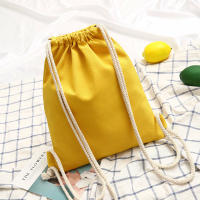 Mochila De Lona Para Escuela Con Cordones Doble Hombro Mochila Casual Para Hombres Y Mujeres Bolsa De Viaje Portátil Con Bolsillo - details 6