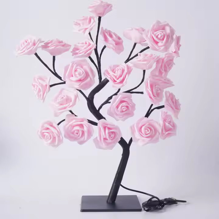 Lámpara De Noche LED De Rosas Grandes Con Enchufe USB Iluminación Fairy Para Decoración De Hogar Fiesta Navidad Boda Dormitorio Regalo - 1