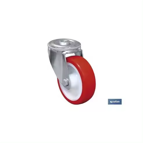 Cofan Rueda de Poliuretano Pasante Ø80x30mm - Resistente y Duradera - 1