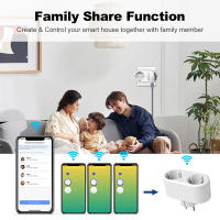 Enchufe Inteligente WiFi Tuya 2 En 1 EU Doble Salida 16A Con Monitoreo De Energía Compatible Con Alexa Google Home Alice - details 11