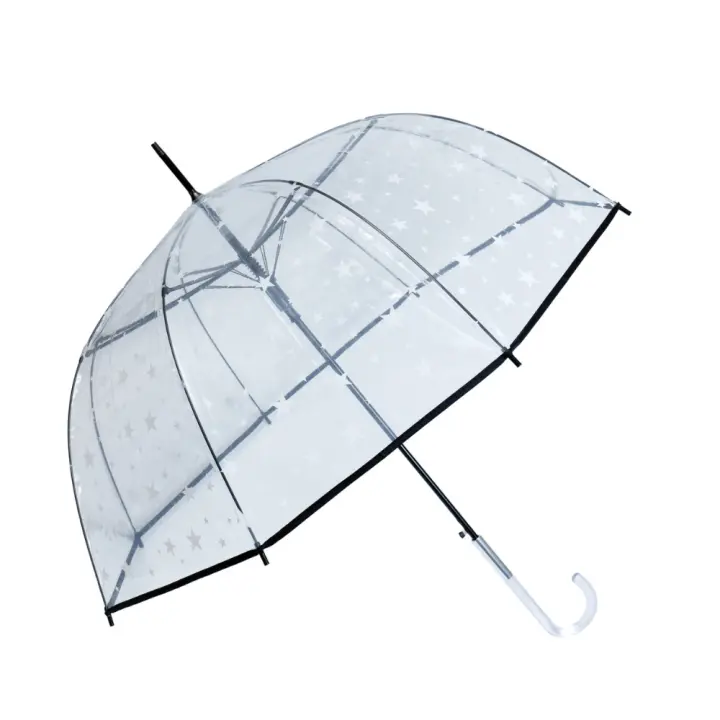 Paraguas transparente de 8 varillas , antiviento, automático de 60 cm paraguas transparente con dibujo - 1