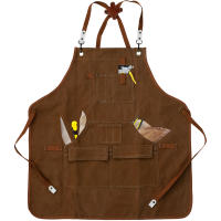 Aguas Resistentes Delantal De Lona Unisex Para Trabajo Con Bolsillos Para Herramientas Duradero Ajustable Con Correas Cruzadas Para Hogar Y Taller - details 8