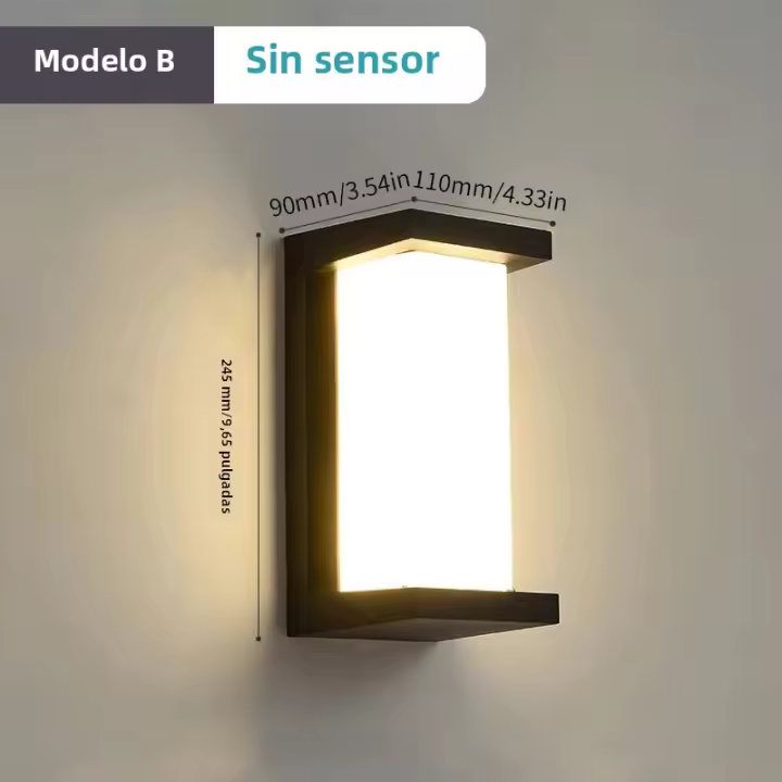 Lámpara De Pared Exterior LED Impermeable IP66 Con Sensor De Movimiento Iluminación Moderna Para Porche Balcones Jardines - 1