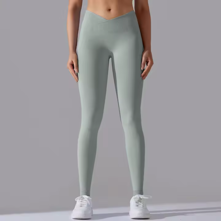 Leggings de yoga para mujer, cinturón de cintura alta, levantamiento de cadera, pantalones deportivos de gimnasio sin costuras, Fiess Running - 1
