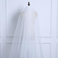 Velo De Novia Blanca Imitación De Oso Pardo 3 Metros Catedral Un Capa Largo Borde Corte Mujer Vestido De Novia 2024 - details 4
