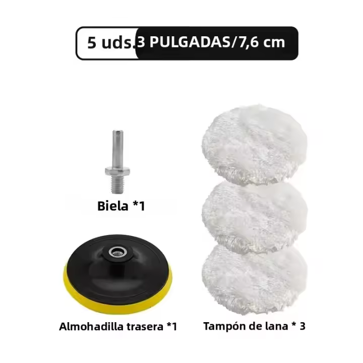 Juego De 5 Piezas De Pads De Pulido Para Coche 3/4/5 Pulgadas Esponja De Cera De Coche Disco De Lana Cuidado De Pintura De Rueda Accesorio De Coche - 1