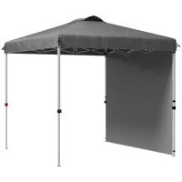 Outsunny Carpa Plegable 2,5x2,5 m Cenador de Jardín con 1 Pared Lateral Altura Ajustable en 3 Niveles Anti-UV Impermeable y Bolsa de Arena para Camping Fiestas - details 0