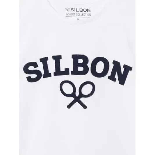 Camiseta Silbon Raqueta Media Blanca - Silbon - 1