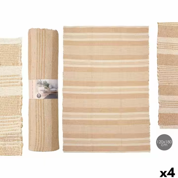 Alfombra NO.02 Blanco Marrón 120 x 180 cm (4 Unidades) - 1