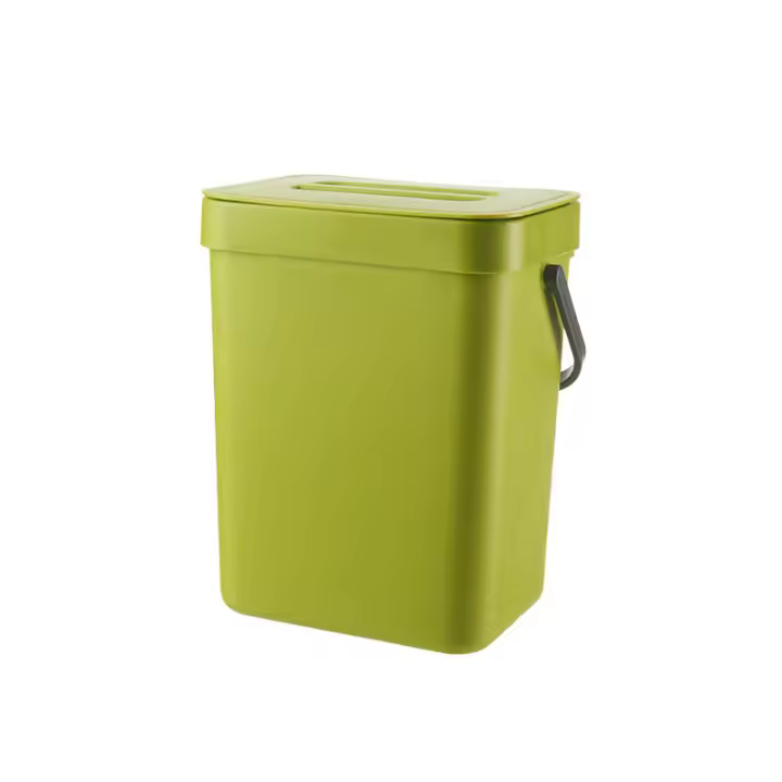 Cesta De Basura De Cocina Y Baño Colgante Y Montada En La Pared Rectangular Ecológica De Plástico 3/5L Contenedor De Escritorio - 1