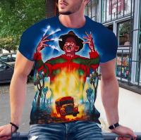 Camiseta De Verano Con Estampado 3D De Freddie Kruger Horror Película Callejera Corta Manga Moda Deportiva Top Casual Para Hombre - details 6