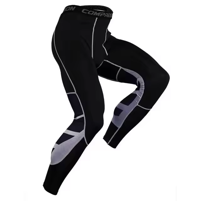 Leggings De Compresión Para Deporte Para Hombre Pantalones De Entrenamiento Largos Secado Rápido Fitness Estirables Transpirables Para Correr Y Jogging - 1