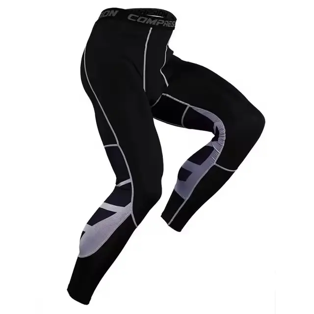 Leggings De Compresión Para Deporte Para Hombre Pantalones De Entrenamiento Largos Secado Rápido Fitness Estirables Transpirables Para Correr Y Jogging - 1