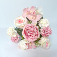 Boucle De Paejas Artificiales De Alta Calidad Con 7 Cabezas Rosa Y Azul Para Decoración De Hogar Bodas Fiestas Plantas Falsas Para El Hogar - details 7