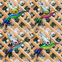 Hummingbird De Metal Para Colgar En La Pared Decoración Para Jardín Y Hogar Arte De Hierro Creativo Adornos Hechos a Mano Para Interior Y Exterior - details 1
