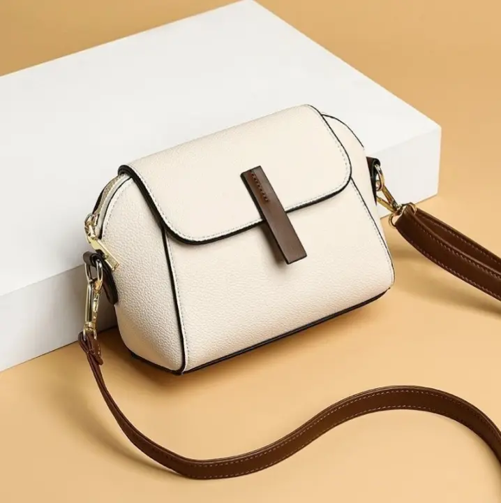 Mini flap messenger bag, fashionable solid color shoulder bag, women's daily commuting PU wallet, coin purse women's casual bag - 1