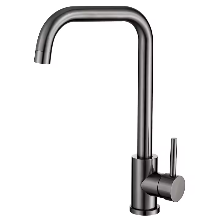 VALAZ Grifo de cocina caño en C monomando giratorio gun metal  serie Zancara - 1