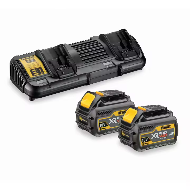 Dewalt DCB132T2-QW - 18/54V XR FLEXVOLT 6AH BATTERY X 2 AND DUAL CHARGER STARTER KIT - 1