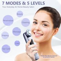 Masajeador facial para rostro, masajeador facial eléctrico portátil 7 en 1, dispositivo de belleza con terapia de luz roja para el cuidado de la piel en el hogar - details 3