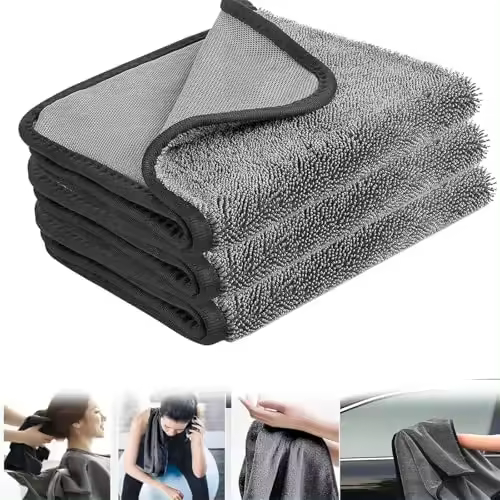 Toalla de secado Shinybathxxl, paños de limpieza para ducha Shinywipes, 3 tamaños de toalla de secado de microfibra para automóvil que no daña la superficie, doble cara que limpia y absorbe el agua (3 piezas 60 * 90 cm / 24 * 35) - 1