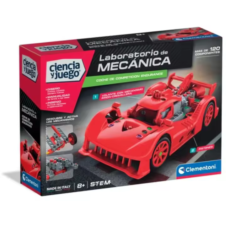 juego de Construcción Coche Carreras Rojo Le Mans Mechanics Clementoni - 1