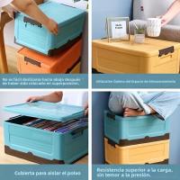 Caja De Almacenamiento Plegable Colorida Para El Hogar Organizador De Plástico Para Ropa Libros Juguetes Y Más (Múltiple Propósito Ahorro De Espacio) - details 8