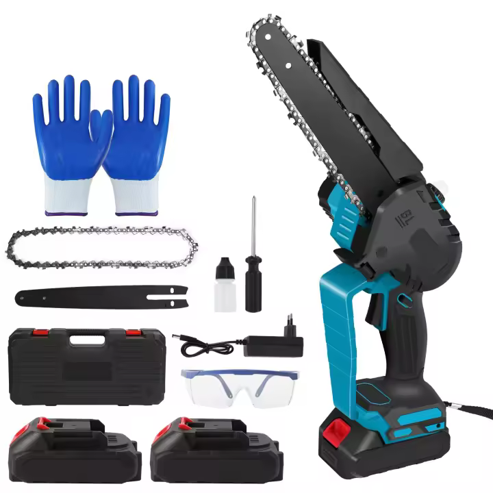 Motosierra eléctrica conescobillas de 21V, sierra de cadena inalámbrica recargable de 8 pulgadas, herramientas eléctricas de madera (adecuadas para baterías Makita) - 1