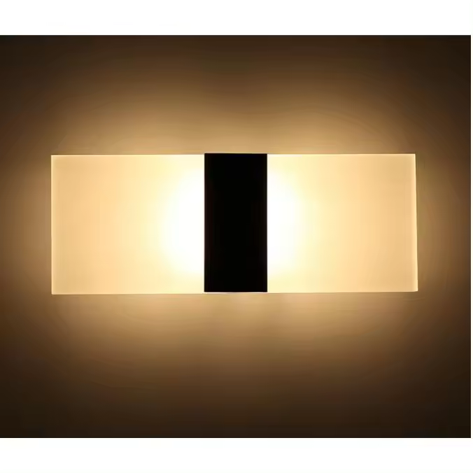 SOMY Aplique de pared interior 6W Blanco y negro Cepillado Aplique de pared interior AC 85-265(V), Iluminación de pasillo acrílica moderna para pasillo, dormitorio, escalera, luces decorativas Tamaño de la lámpara: 29x11x4,5 mm Lámpara de pared exterior - 1