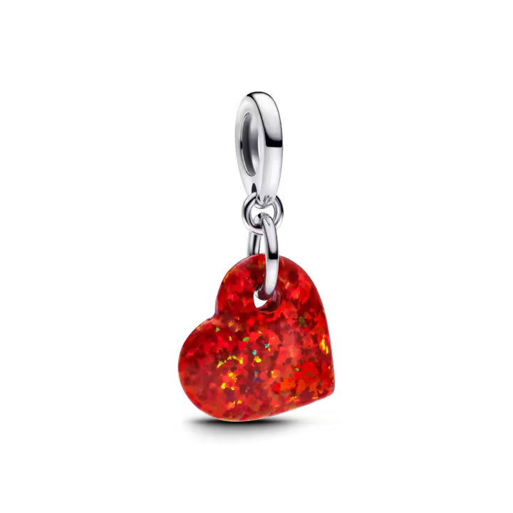 Charm Pandora Colgante Corazón Rojo Opalescente - 1