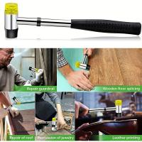 Martillo De Goma Doble Cara Para Joyería Artesanía De Cuero Carpintería Y Instalación De Piso Herramienta De Plástico Suave - details 5