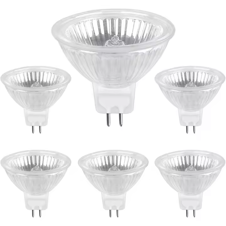 Bombilla Halogena GU5.3 12V 35W/50W, MR16,Blanco Cálido 2700 K,Bombilla Reflectora Regulable para Iluminación de Riel, Iluminación Empotrada,paquete de 6 - 1