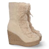 PuntoSalao Botas de cuña en yute y pelo estilo australianas mujer color beige - details 0