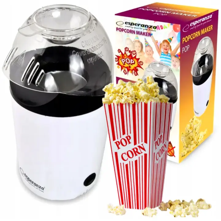 Palomitero Eléctrico 1200W Máquina para Hacer Palomitas de Maíz, Máquina Eléctrica de Palomitas de Maíz, Preparación en 3 minutos, Palomitero sin Grasa, Circulación de Aire Caliente, Palomitera - 1