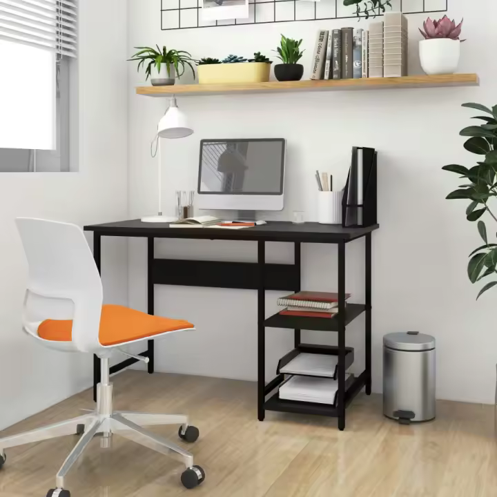 vidaXL ESCRITORIO PARA ORDENADOR DE MDF Y METAL NEGRO 105X55X72 CM - 1
