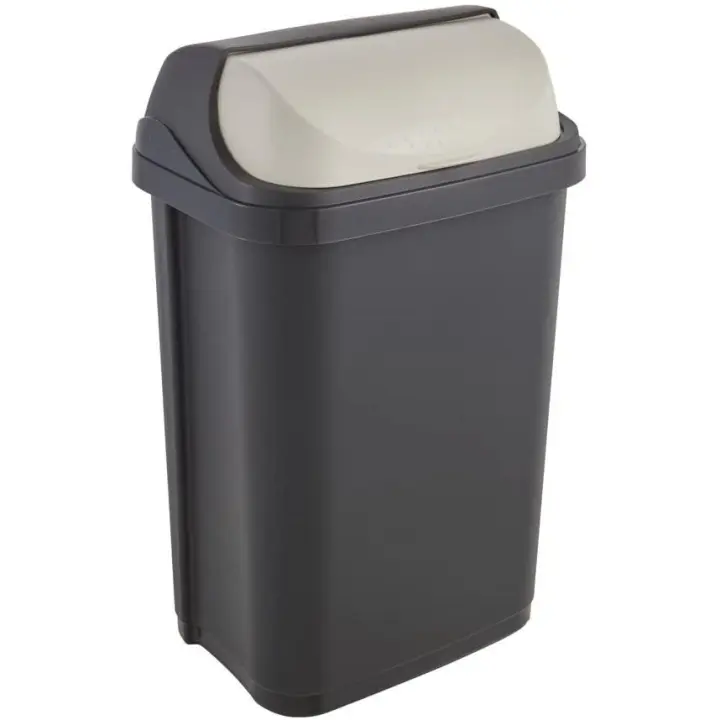 Cubo de Basura con Tapa Deslizante, 25 l, Rasmus, Gris grafito KEEEPER - 1