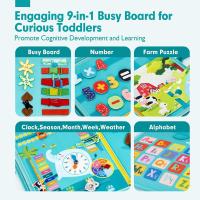 Juguetes Montessori Tablero Ocupado Para Bebés Actividades Educativas De Habilidades De Vida Sensoriales Con Libros Ocupados Para El Desarrollo Motor Fine - details 9